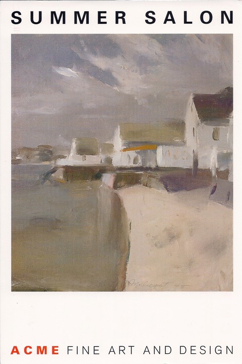 front of postcard: Summer Salon, ACME Fine Art and Design.  image of 'Beach, Provincetown' painting by Philip Malociat, 1948, oil on canvas