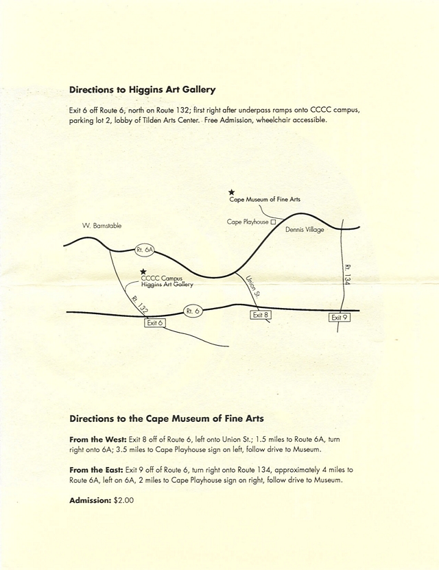 Directions to Higgins Art Gallery and Cape Museum of Fine Arts