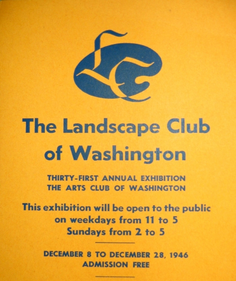 The Landscape Club of Washington Thirty-First Annual Exhibition. The Arts Club of Washington.  This exhibition will be open to the public on weekdays from 11 to 5; Sundays from 2 to 5.  December 8 to December 28, 1946. Admission Free.