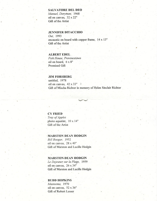 List of works exhibited 5-12.