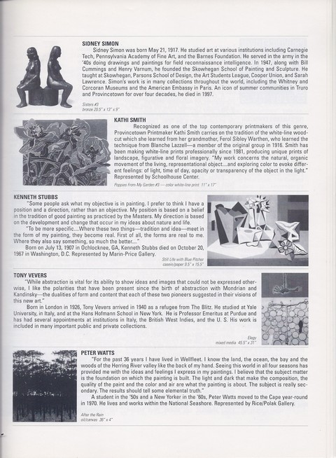 Page of catalog with short blurb on Kenneth Stubbs and image of Still Life with Blue Pitcher
