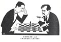 drawing of Edward and Emanuel Lasker playing chess