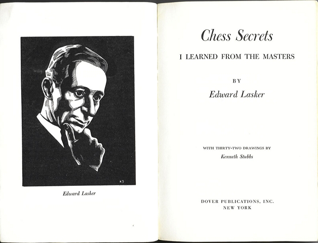 image of title page with portrait drawing of Edward Lasker